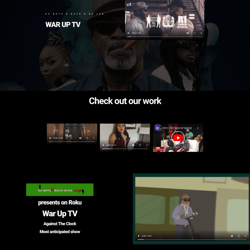 WarUp TV — Website Design